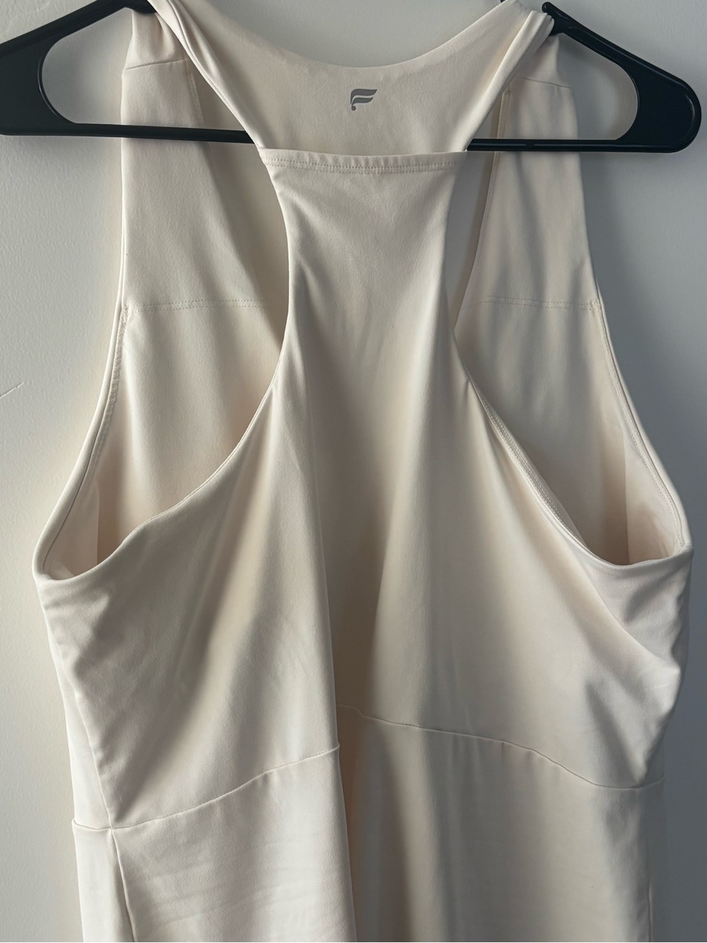 Fabletics Cream Backless Racerback Dress